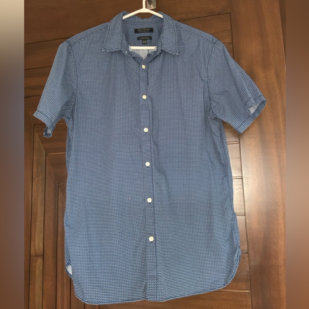 BANANA REPUBLIC Men's Short Sleeve Camp Shirt, Size L